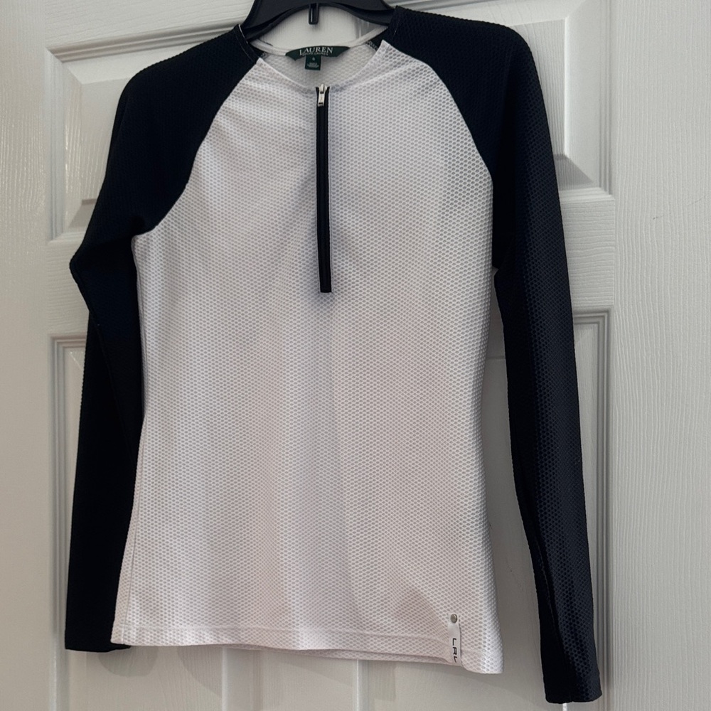 Ralph Lauren Black and White Women's Jersey Top